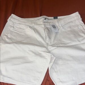 torrid White Stretch Denim Mid-Rise Jean Shorts